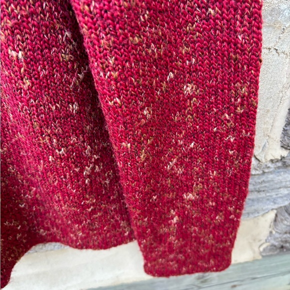 Christopher & Banks Women's Burnt Red Mottled Zippered Cardigan Sweater Size L - Picture 6 of 8